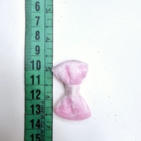 חבילה של 5 יחידות פפיון קטיפה ורוד בייבי