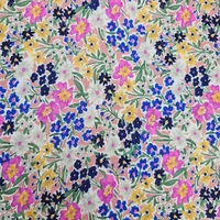 טריקו ויסקוזה חגיגת הפרחים בגווני סגול כחול וורוד