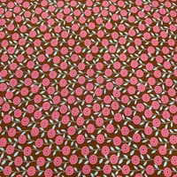 אריג כותנה דפוס פריחה כפרית בגוונים חמים