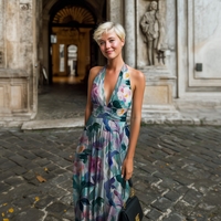 אריג ויסקוזה דפוס פריחת הלבנדר והתכלת