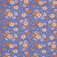 טריקו כותנה אורגני על רקע לבנדר דגם שרון