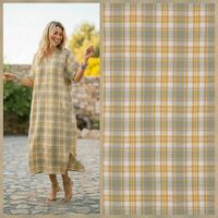 אריג דאבל טטרה משובץ דו צדדי בגווני אביב