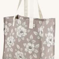 אריג קנבס דפוס דיגיטלי מגנוליות על רקע חול