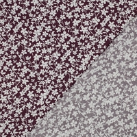 אריג ויסקוזה דפוס פרחים קטנים על רקע בורדו דגם חן