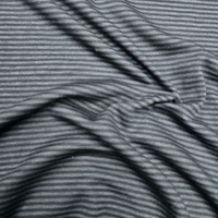 טריקו פולי ויסקוזה פסים דקים כחול שחור