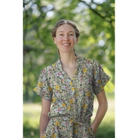 אריג פשתן ויסקוזה מכובס דפוס פרחים מצויירים דיגיטלי