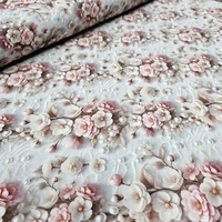 אריג כותנה פנינים ושושנים בדפוס תלת ממד