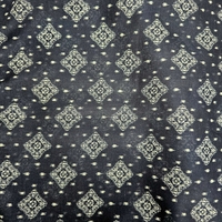 אריג כותנה וואל דפוס בוהו על רקע נייבי