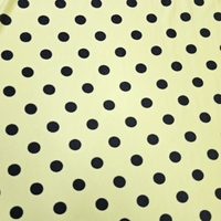 טריקו ויסקוזה דפוס נקודות שחורות על רקע צהוב בננה