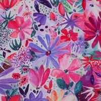 אריג ויסקוזה ECOVERO דפוס פרחים סוריאליסטי גווני ורוד נרידה הנסן