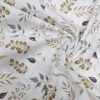 אריג כותנה דפוס עלי אקליפטוס גווני בז