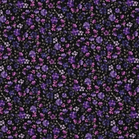 טריקו כותנה אורגני דפוס סיגליות על רקע נייבי