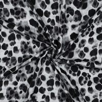 אריג ויסקוזה סטן דפוס מנומר גווני אפור שחור