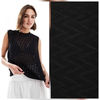 תחרה קרושה טקסטורה זיגזג צבע שחור