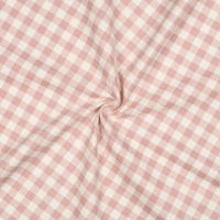 אריג פלנל משבצות ורוד לבן