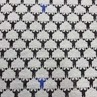 טריקו כותנה דפוס מר שריר על רקע אפור