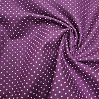 אריג כותנה דפוס נקודות סיכה על רקע סגול