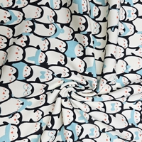 פוטר דפוס פינגווינים שמחים גווני תכלת שמנת