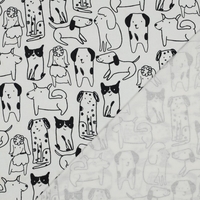 אריג פלנל דפוס כלבים חמודים על רקע אופוייט