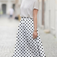 אריג ויסקוזה דפוס נקודות על רקע לבן