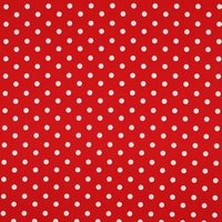 אריג כותנה נקודות לבן על רקע אדום