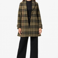 אריג צמר משבצות בגווני חום