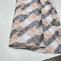 אריג ויסקוזה סטן דפוס קווים אבסטרקטי גוונים רכים