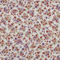 אריג כותנה דפוס פריחה אורבנית על רקע לבן חם