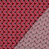 אריג ויסקוזה דפוס גאומטרי גווני ורוד בורדו