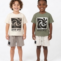 חליפה קיץ מדוגמת 2-8 בנים (ירוק/צהוב)