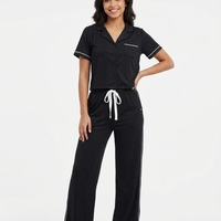 פיג'מה מכופתרת REPLAY שרוול קצר S-XXL נשים (ורוד/שחור/ירוק)