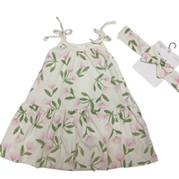 שמלה קיץ מדוגמת בד ריב 2-10 בנות (פרחוני)