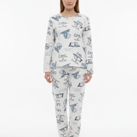 פיג'מה פלאפי נשים סנופי לבן S-XL