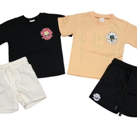 חליפה קיץ מדוגמת 2-8 בנים (שחור/כתום)