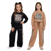 חליפה פוטר מדוגמת 2-8 בנות (שחור/חום/ורוד/אופוויט)