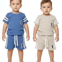 חליפה קיץ מדוגמת בד ריב 6-24M בנים (כחול/אופוויט)