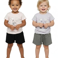 חליפה קיץ מדוגמת 6-24M תינוקות בנות (סגול/ורוד)