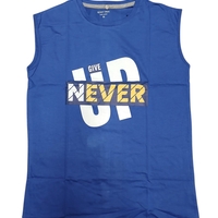 חולצה ללא שרוול 100% כותנה M-XXL גבר (כחול)