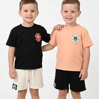 חליפה קיץ מדוגמת 2-8 בנים (שחור/כתום)