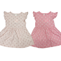 שמלה קיץ מדוגמת 2-10 בנות (ורוד/אופוויט/ורוד בהיר/כחול)