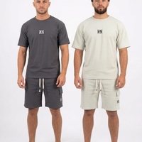 חליפה קיץ מדוגמת S-XXL (אפור/ירוק)