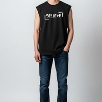 חולצה ללא שרוול 100% כותנה M-XXL גבר (שחור)