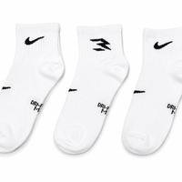 מארז 3 זוגות גרבי רבע NIKE גבר (37-40) לבן