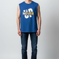 חולצה ללא שרוול 100% כותנה M-XXL גבר (כחול)