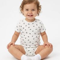 בגד גוף קיץ מדוגם 3-24M בנות (לבן/סגול/ורוד)