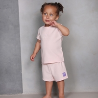 חליפת ריב מדוגמת 6-24M תינוקות בנות (סגול/אפרסק/שמנת)