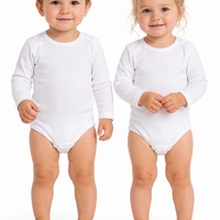 מארז 2 יחידות בגד גוף פלנל 100% כותנה 0-24M תינוקות (לבן)