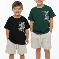 חליפה קיץ מדוגמת 2-10 בנים (ירוק/שחור)