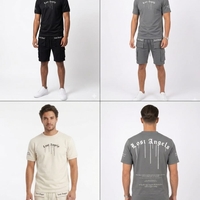 חליפה קיץ מדוגמת S-XXL גבר (אפור/שחור/שמנת)
