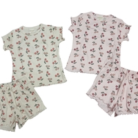 פיג'מה קיץ מדוגמת 2-12 בנות (ורוד/אופוויט)